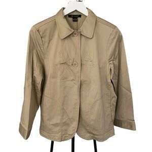 NWT 499 SOUTH Two Button Front Neutral Khaki Jacket Women’s Size 10